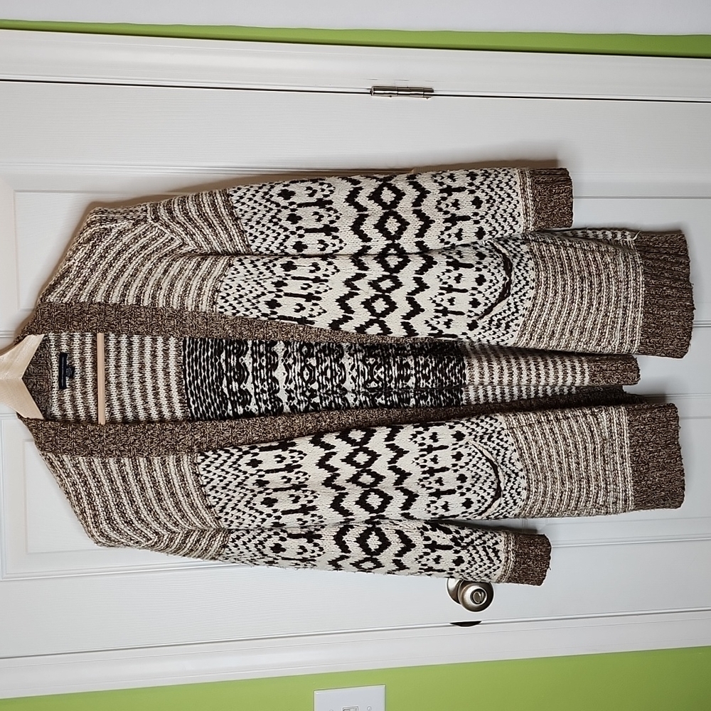American Eagle Outfitters Open Front Grandpa Style Cardigan, Women's Large